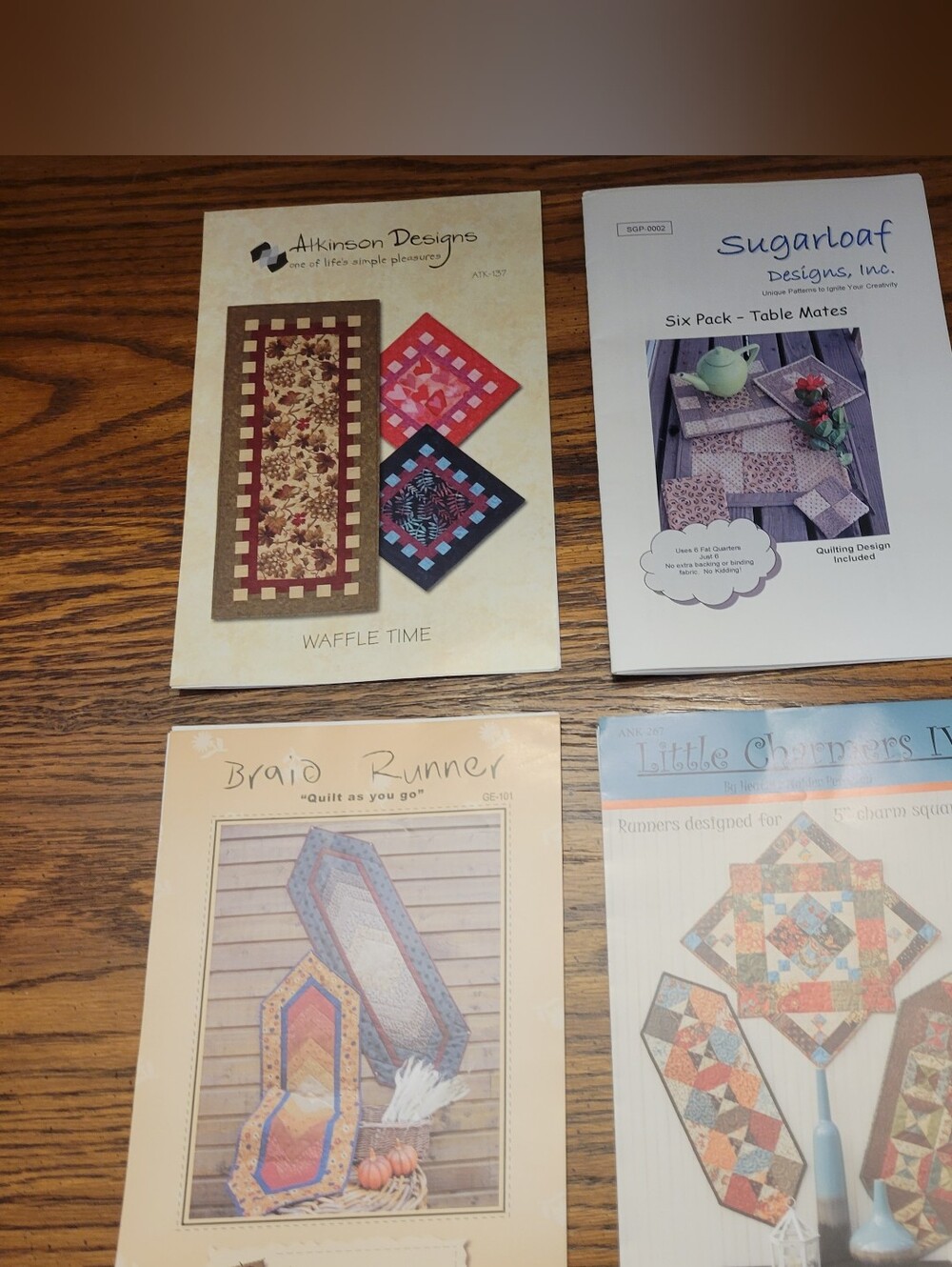 Lot of 4 NEW Quilt Designs Patterns Table Runners Place Mats & Table Mates